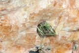 Huge, Apatite Crystals in Orange Calcite - Yates Mine, Quebec #152176-4